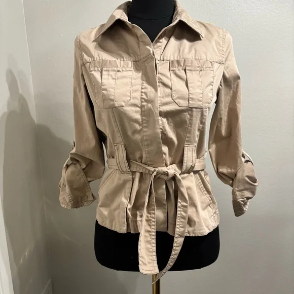 Old Navy Belted Button Down Jacket Size Small Boho Y2K - Picture 1 of 9